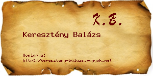 Keresztény Balázs névjegykártya