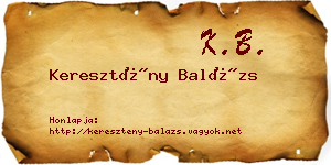 Keresztény Balázs névjegykártya